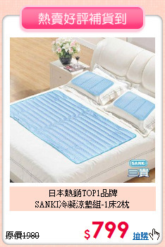 日本熱銷TOP1品牌<BR>SANKI冷凝涼墊組-1床2枕