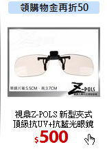 視鼎Z-POLS 新型夾式<BR>
頂級抗UV+抗藍光眼鏡