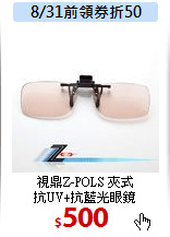 視鼎Z-POLS 夾式<br>
抗UV+抗藍光眼鏡