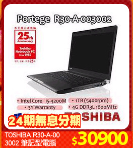 TOSHIBA R30-A-00
3002 筆記型電腦