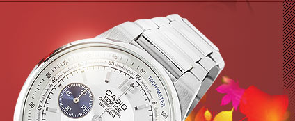 CASIO EDIFICE金屬系列 鋼帶三眼多功能錶