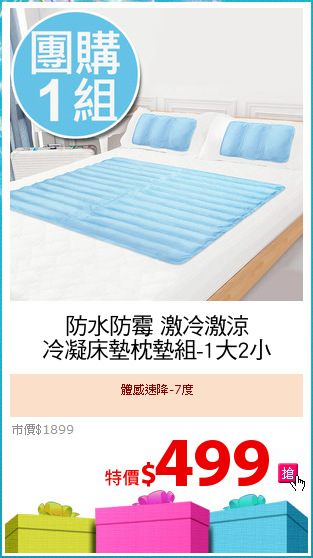 防水防霉 激冷激涼
冷凝床墊枕墊組-1大2小