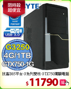 技嘉B85平台 G系列雙核 GTX750獨顯電腦
