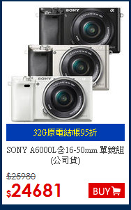 SONY A6000L含16-50mm 單鏡組(公司貨)