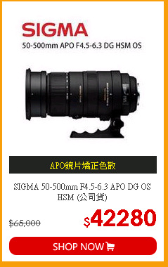 SIGMA 50-500mm F4.5-6.3 APO DG OS HSM (公司貨)