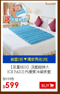 【足重8KG】涼感超持久<BR>
ICE PAD三代優質冷凝床墊