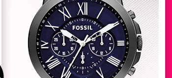FOSSIL Grant 復古羅馬不鏽鋼三環計時腕錶