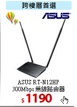 ASUS RT-N12HP<BR>  
300Mbps 無線路由器