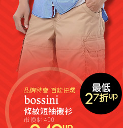 bossini條紋短袖襯衫
