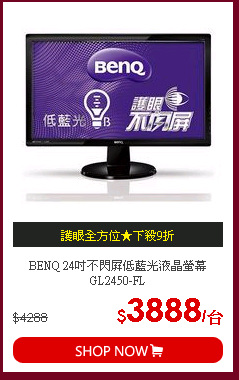 BENQ 24吋不閃屏低藍光液晶螢幕GL2450-FL