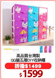 高品質台灣製
QQ貓五層DIY收納櫃