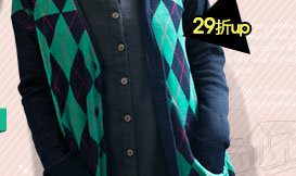 ef-de日系聯合品牌美式風格排釦菱格長袖針織外套
