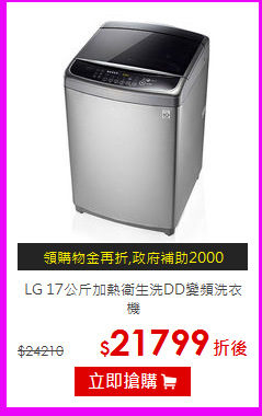 LG 17公斤加熱衛生洗DD變頻洗衣機