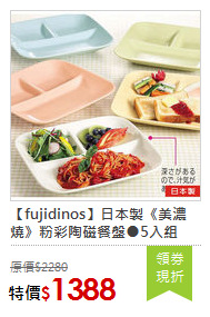 【fujidinos】日本製《美濃燒》粉彩陶磁餐盤●5入組