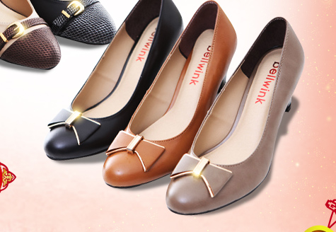 Bellwink雙彩配色繫繩低跟鞋/質感造型錐跟鞋