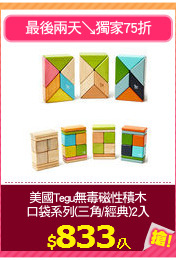 美國Tegu無毒磁性積木
口袋系列(三角/經典)2入
