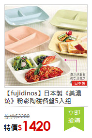 【fujidinos】日本製《美濃燒》粉彩陶磁餐盤5入組