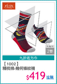【1002】
精梳棉-幾何條紋襪