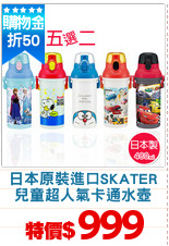 日本原裝進口SKATER
兒童超人氣卡通水壺
