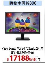 ViewSonic VX2475Smhl
24吋IPS 4K繪圖螢幕