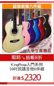 KingRosa入門系列
39吋民謠吉他6件組