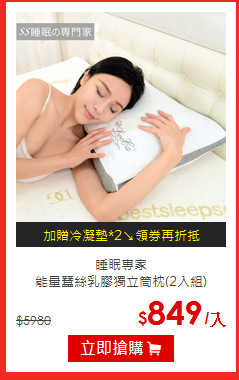 睡眠專家<BR>能量蠶絲乳膠獨立筒枕(2入組)