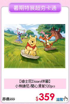 【迪士尼Disney拼圖】<br>
小熊維尼-開心滑草520pcs