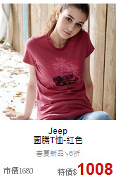 Jeep<br>圖騰T恤-紅色