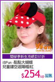 iSFun -點點大蝴蝶
兒童鏤空遮陽帽/紅