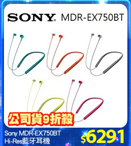 Sony MDR-EX750BT 
Hi-Res藍牙耳機