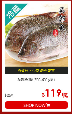 吳郭魚2尾(500~600g/尾)