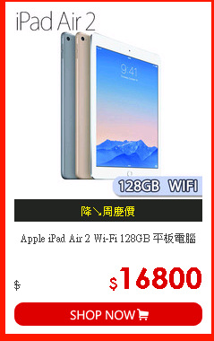 Apple iPad Air 2 Wi-Fi 128GB 平板電腦