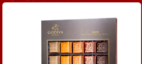 GoHappy快樂購物網-愛的五十道心禮-GODIVA頂級純巧克力片禮盒-60片裝