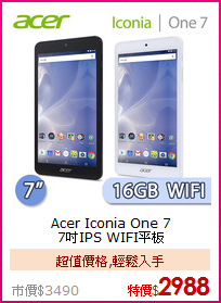 Acer Iconia One 7<BR>
7吋IPS WIFI平板