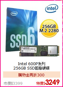 Intel 600P系列<BR>
256GB SSD固態硬碟