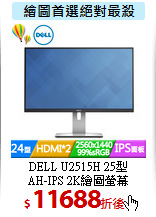DELL U2515H 25型<BR>
AH-IPS 2K繪圖螢幕
