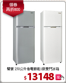 聲寶 250公升省電節能1級雙門冰箱