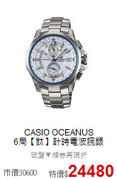 CASIO OCEANUS<BR>
6局【鈦】計時電波腕錶
