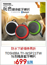 TOSHIBA TY-WSP21TW<br>
玩色隨身藍牙喇叭