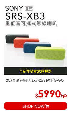 SONY 藍芽喇叭 SRS-XB3 防水攜帶型