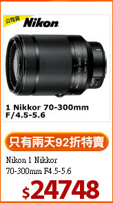 Nikon 1 Nikkor<BR>70-300mm F4.5-5.6