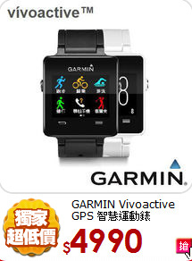 GARMIN Vivoactive GPS 智慧運動錶