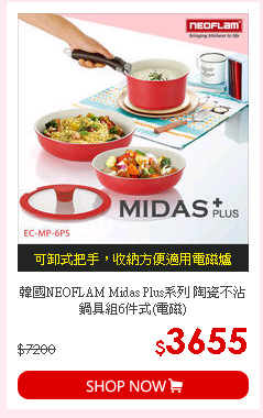 韓國NEOFLAM Midas Plus系列 
陶瓷不沾鍋具組6件式(電磁)