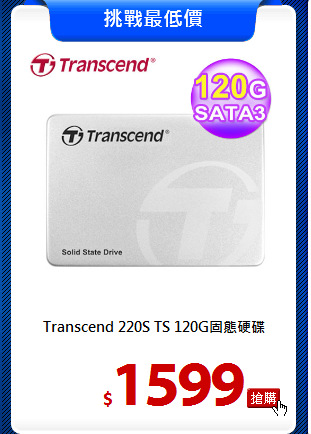 Transcend 220S
TS 120G固態硬碟
