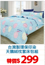 台灣製環保印染
天鵝絨枕套床包組