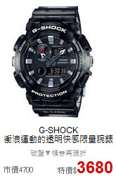 G-SHOCK<BR>
衝浪運動的透明快感限量腕錶