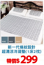 新一代條紋設計
超清涼冷凝墊(1床2枕)