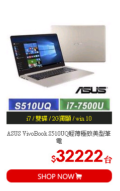 ASUS VivoBook S510UQ輕薄極致美型筆電