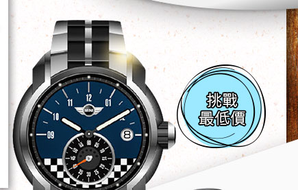 MINI Swiss Watches方程式賽車格紋 石英計時雙色腕錶