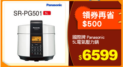 國際牌 Panasonic 
5L電氣壓力鍋